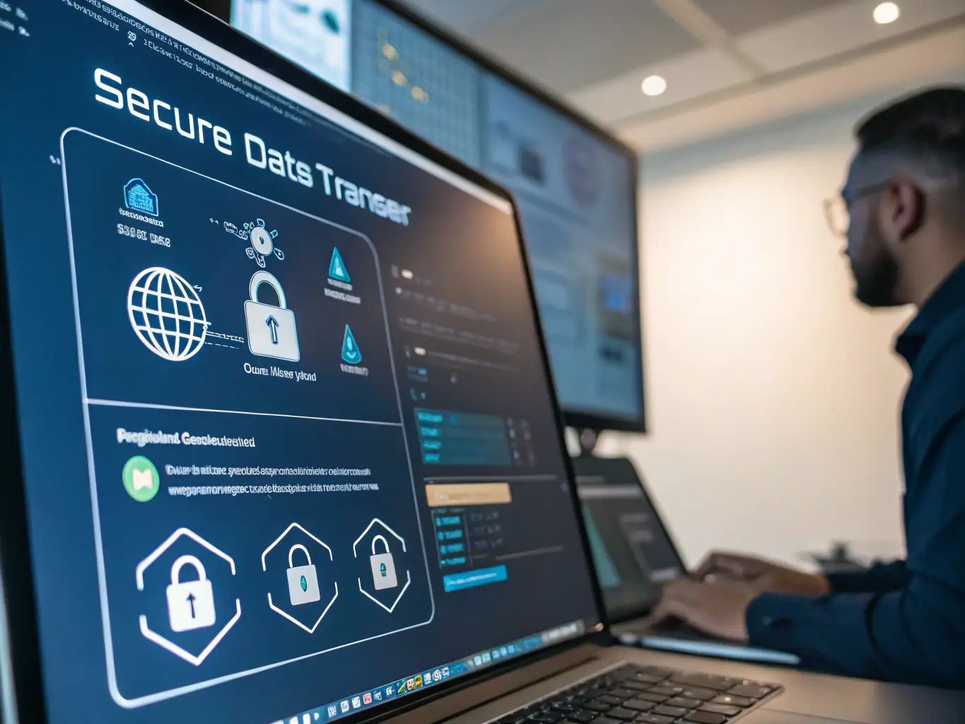 An image depicting a secure online banking interface with advanced security features, highlighting Centtripp's focus on secure financial transactions.