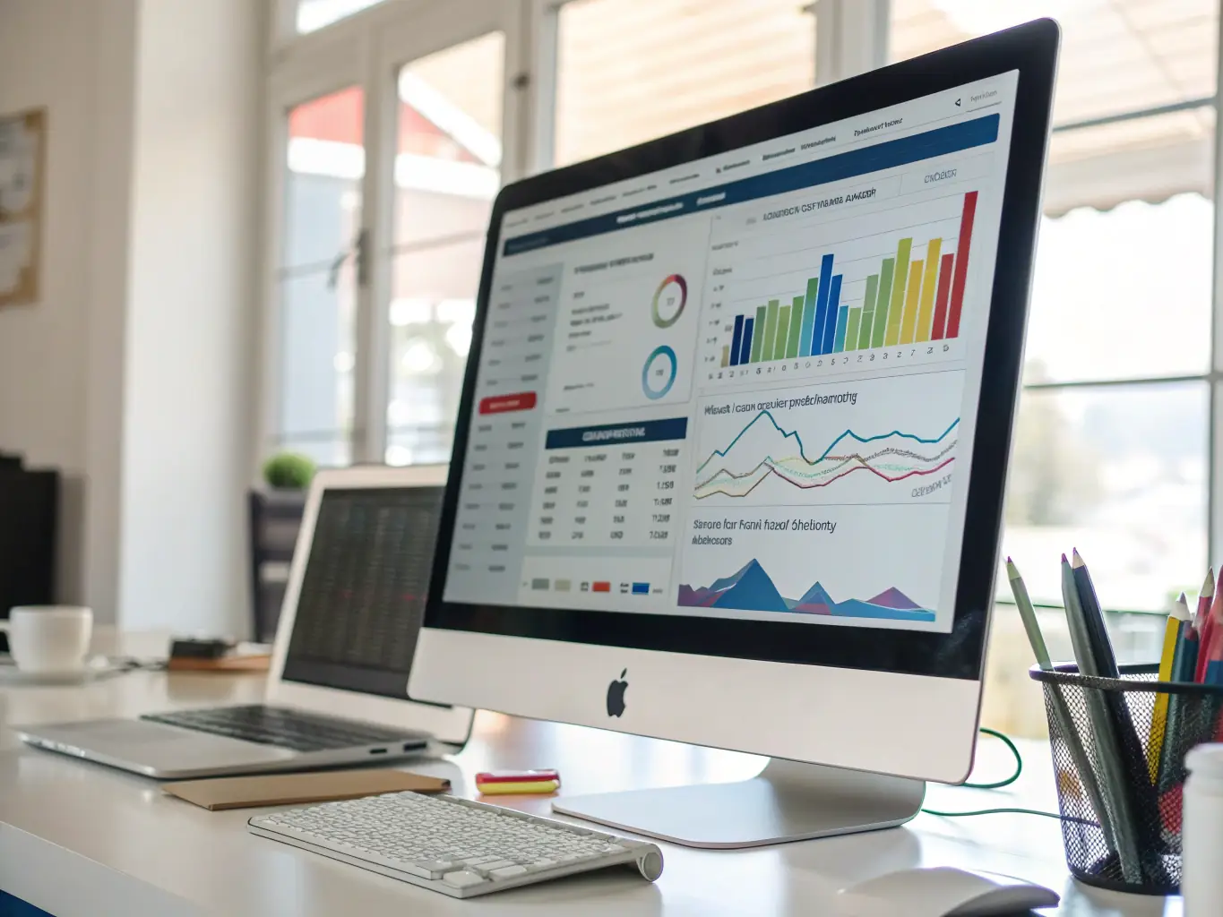 An image showcasing a user dashboard with graphs, charts, and financial data analytics on a computer screen, representing Centtripp's Financial Management Platform.