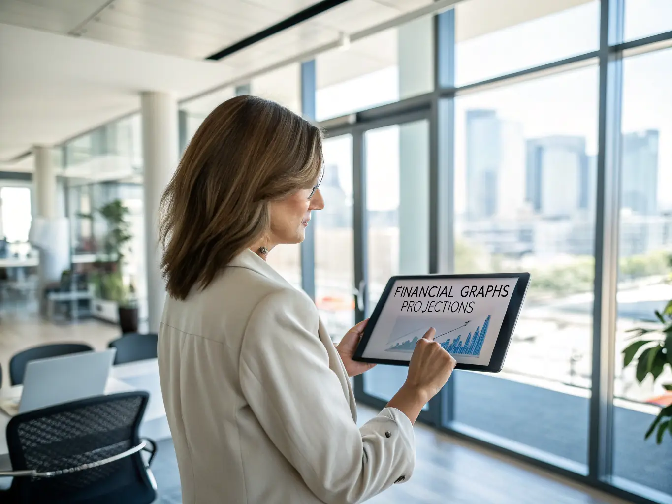 A business owner confidently presenting financial data using Centtripp's platform, demonstrating the ease of use and accessibility of the solution.